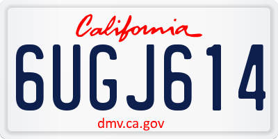 CA license plate 6UGJ614