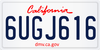 CA license plate 6UGJ616