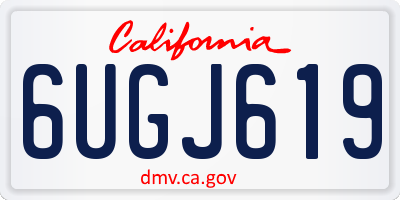CA license plate 6UGJ619