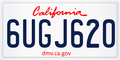 CA license plate 6UGJ620