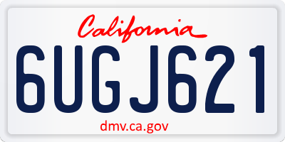 CA license plate 6UGJ621