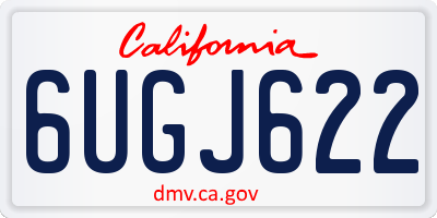 CA license plate 6UGJ622