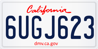 CA license plate 6UGJ623