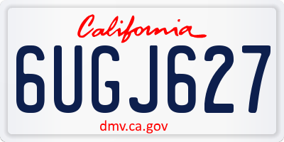 CA license plate 6UGJ627