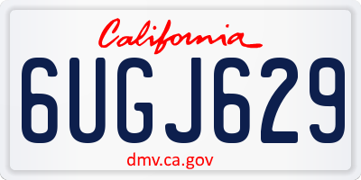 CA license plate 6UGJ629