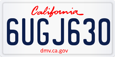 CA license plate 6UGJ630
