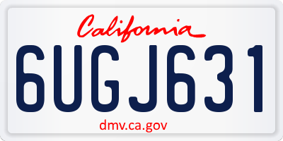 CA license plate 6UGJ631