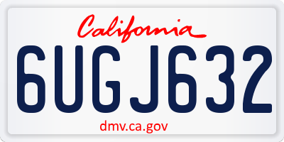 CA license plate 6UGJ632