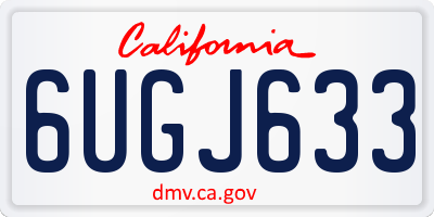 CA license plate 6UGJ633