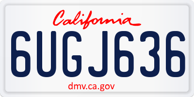 CA license plate 6UGJ636