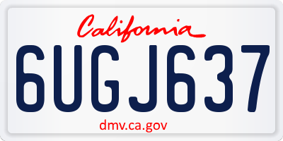 CA license plate 6UGJ637