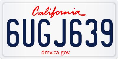CA license plate 6UGJ639