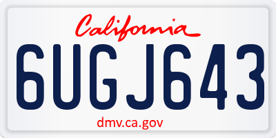 CA license plate 6UGJ643