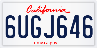 CA license plate 6UGJ646