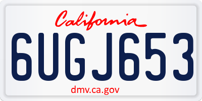 CA license plate 6UGJ653