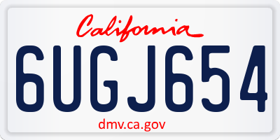 CA license plate 6UGJ654