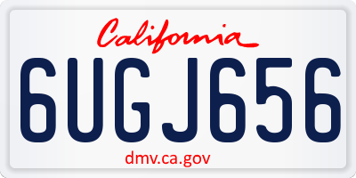 CA license plate 6UGJ656