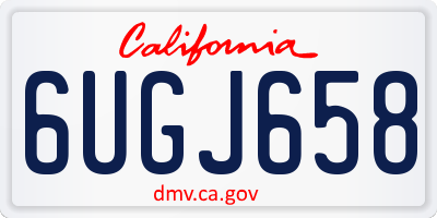 CA license plate 6UGJ658
