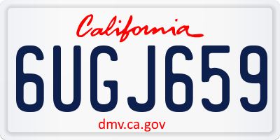 CA license plate 6UGJ659