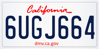 CA license plate 6UGJ664
