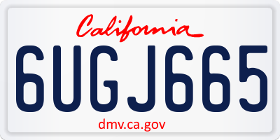 CA license plate 6UGJ665