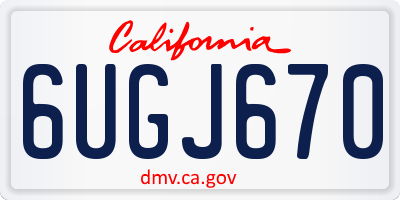 CA license plate 6UGJ670