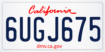 CA license plate 6UGJ675
