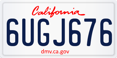 CA license plate 6UGJ676