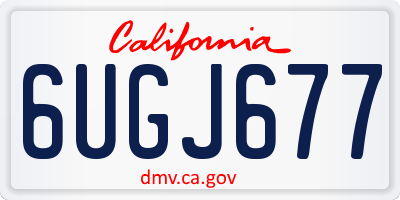 CA license plate 6UGJ677