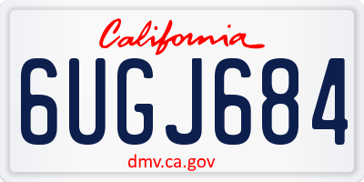 CA license plate 6UGJ684