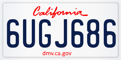 CA license plate 6UGJ686
