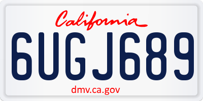 CA license plate 6UGJ689