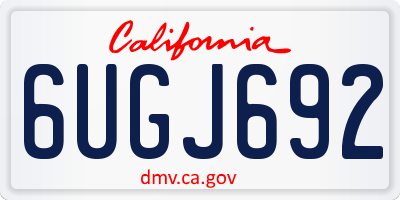 CA license plate 6UGJ692