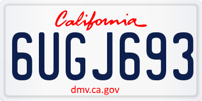 CA license plate 6UGJ693