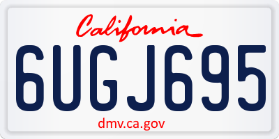 CA license plate 6UGJ695