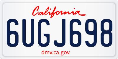 CA license plate 6UGJ698