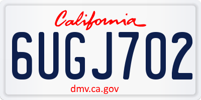 CA license plate 6UGJ702
