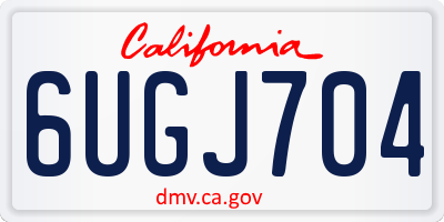 CA license plate 6UGJ704