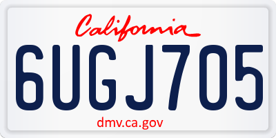 CA license plate 6UGJ705