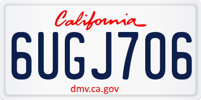 CA license plate 6UGJ706