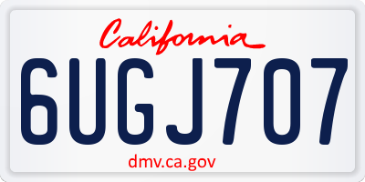 CA license plate 6UGJ707