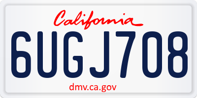 CA license plate 6UGJ708