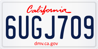 CA license plate 6UGJ709