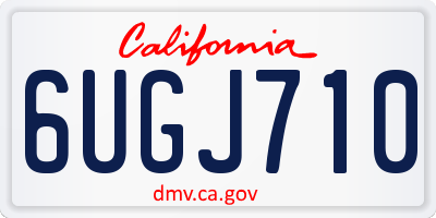 CA license plate 6UGJ710