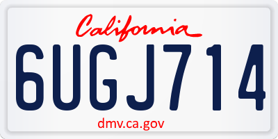 CA license plate 6UGJ714