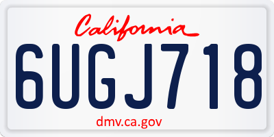 CA license plate 6UGJ718