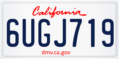 CA license plate 6UGJ719