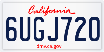 CA license plate 6UGJ720