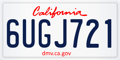 CA license plate 6UGJ721