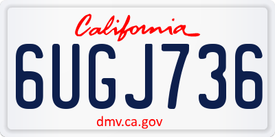CA license plate 6UGJ736